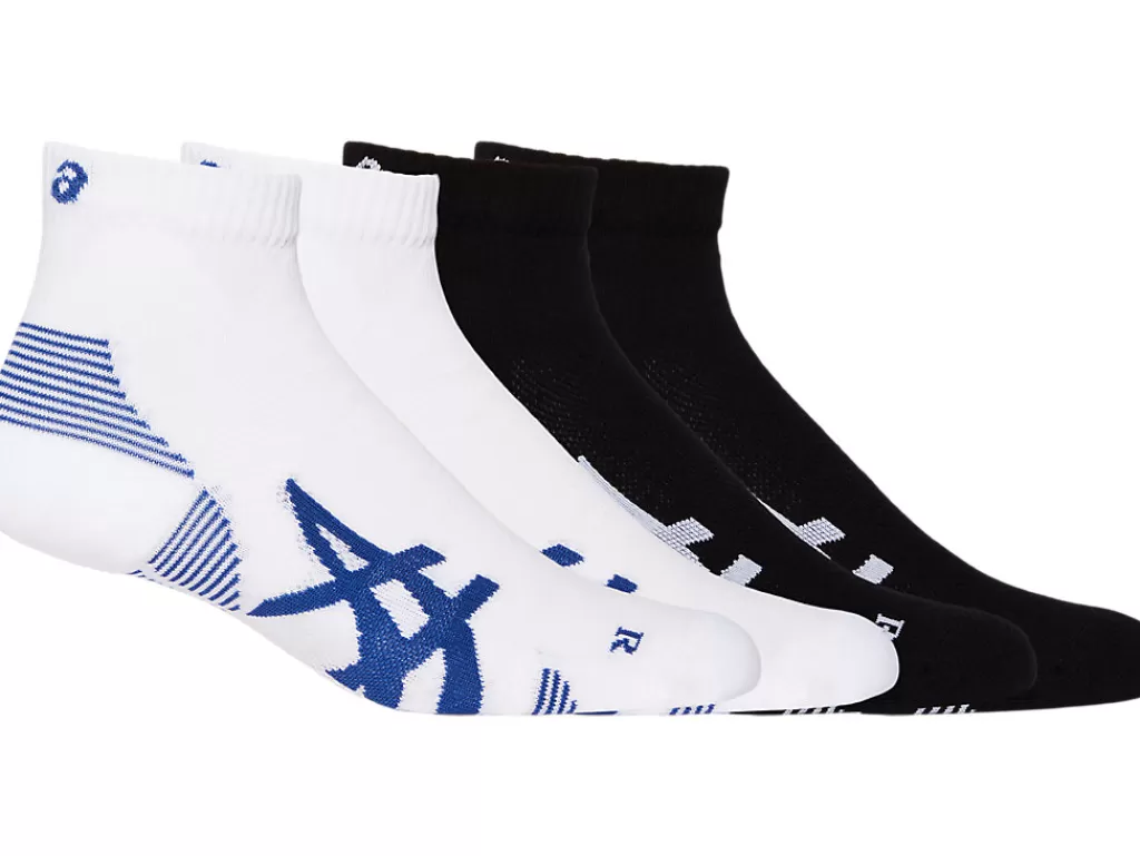 ASICS Kleding | Sokken>2PPK CUSHION RUN QUARTER SOCK Performance Black/Brilliant White