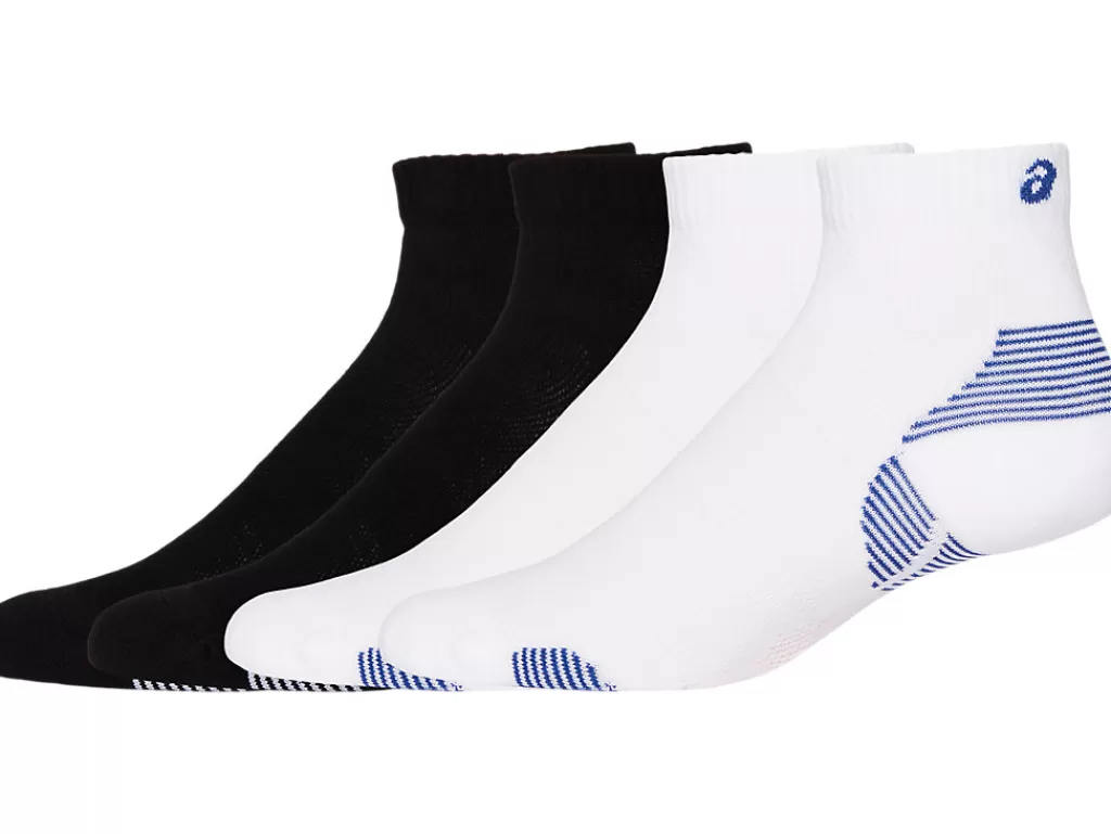 ASICS Kleding | Sokken>2PPK CUSHION RUN QUARTER SOCK Performance Black/Brilliant White