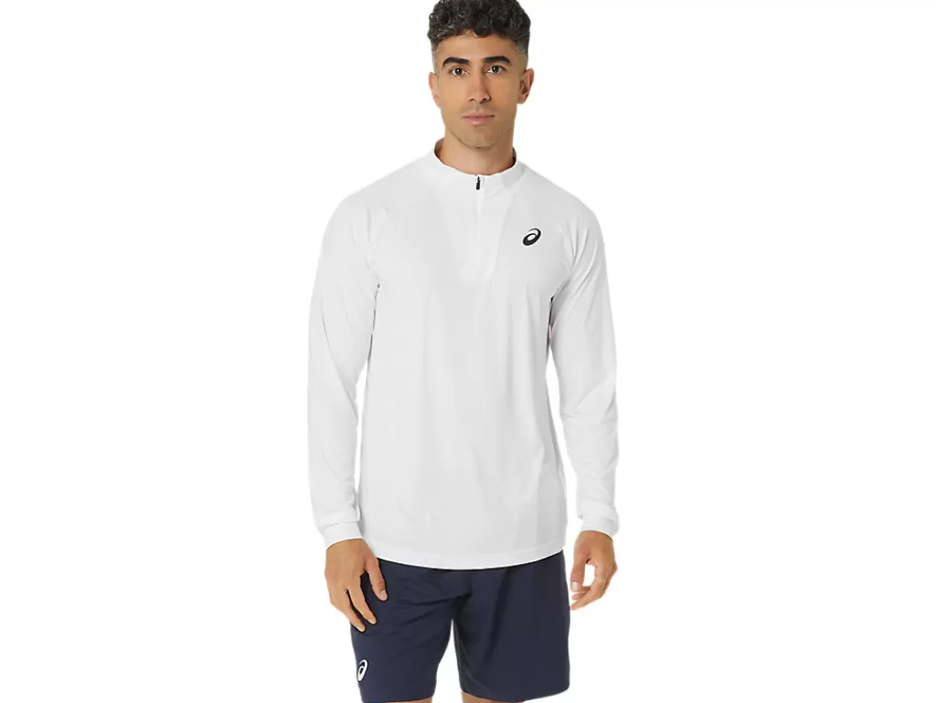 ASICS Kleding | Tennis>COURT LS ZIP TOP Brilliant White/Brilliant White