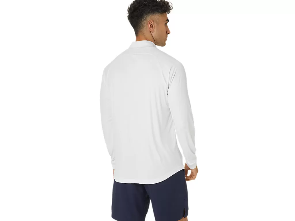 ASICS Kleding | Tennis>COURT LS ZIP TOP Brilliant White/Brilliant White