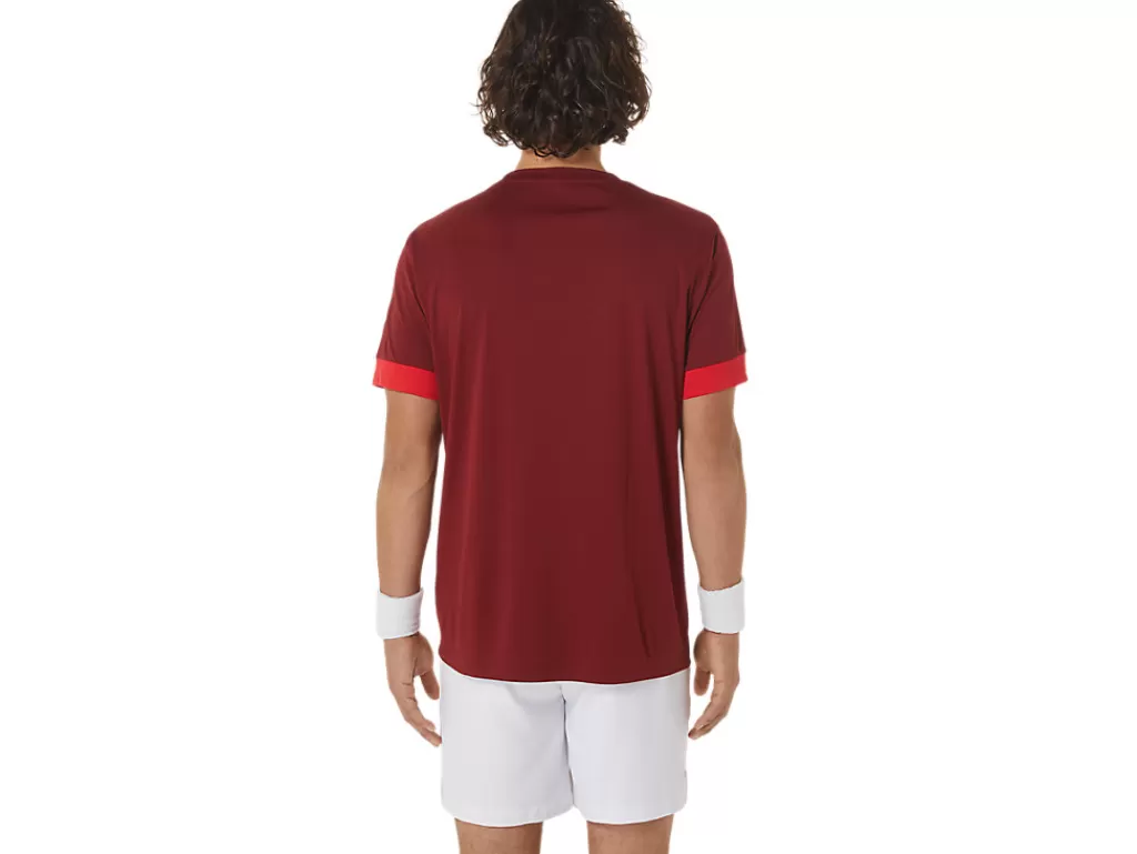 ASICS Kleding | Tennis>COURT SS TOP Beet Juice/Classic Red