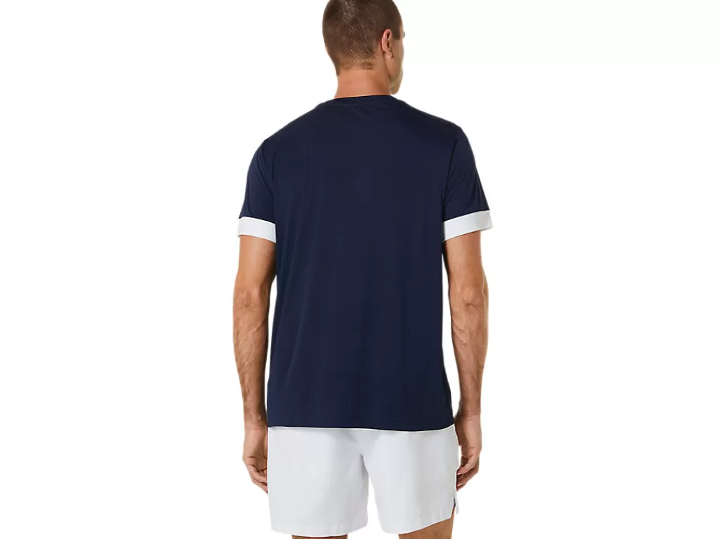 ASICS Kleding | Tennis>COURT SS TOP Midnight/Brilliant White