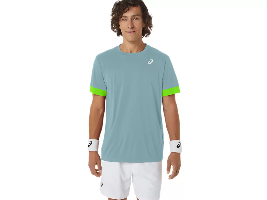 ASICS Kleding | Tennis>COURT SS TOP Teal Tint/Electric Lime