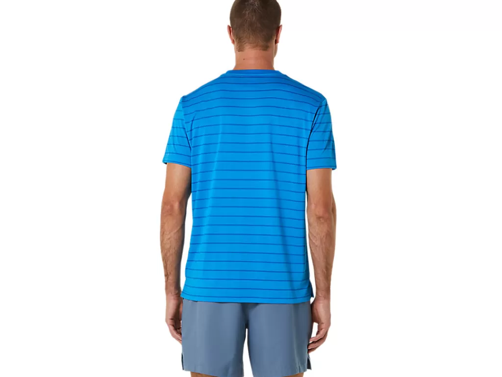 ASICS Kleding | Tennis>COURT STRIPE SS TOP Directoire Blue