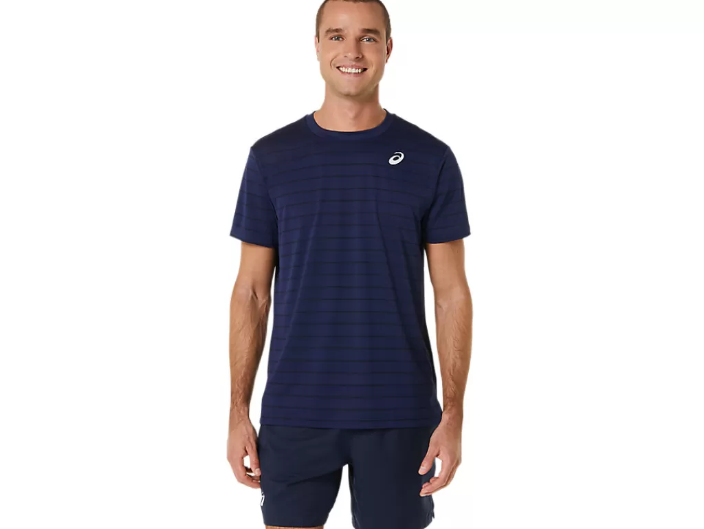 ASICS Kleding | Tennis>COURT STRIPE SS TOP Midnight