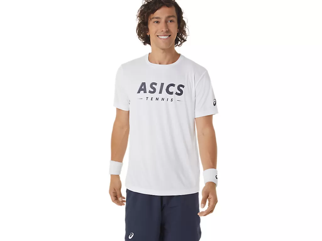 ASICS Kleding | Tennis>COURT TENNIS GRAPHIC TEE Brilliant White