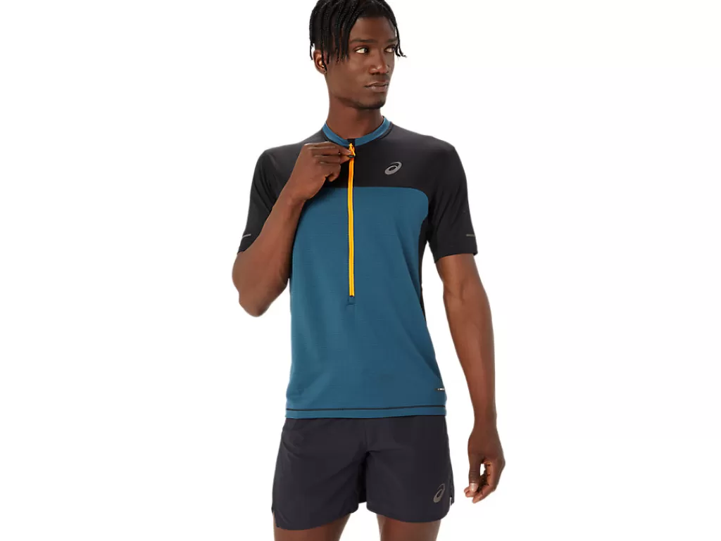 ASICS Kleding | Trail running>FUJITRAIL SS TOP Magnetic Blue/Performance Black