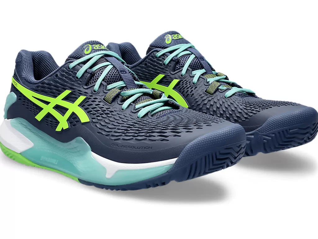 ASICS Padel | Schoenen>GEL-RESOLUTION 9 PADEL Thunder Blue/Electric Lime