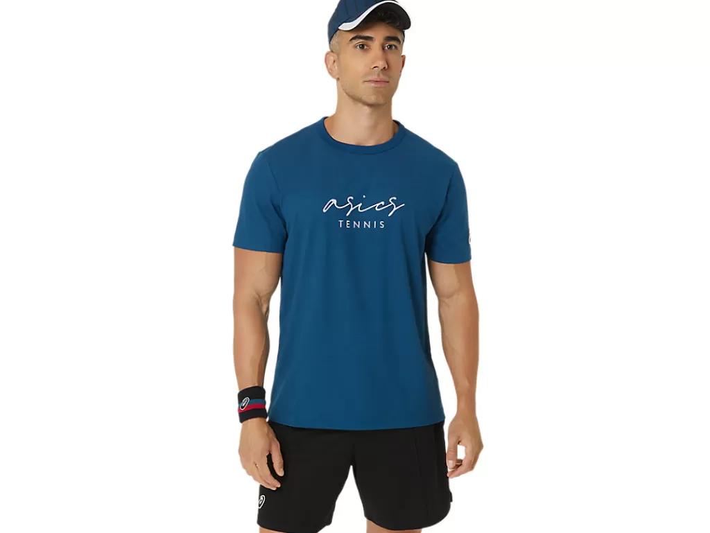 ASICS Kleding | Shirts met korte mouwen>MEN CLASSIC GRAPHIC TEE Mako Blue