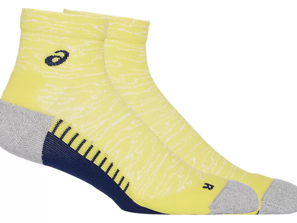 ASICS Hardlopen | Sokken>PERFORMANCE RUN SOCK QUARTER Bright Yellow/Blue Expanse