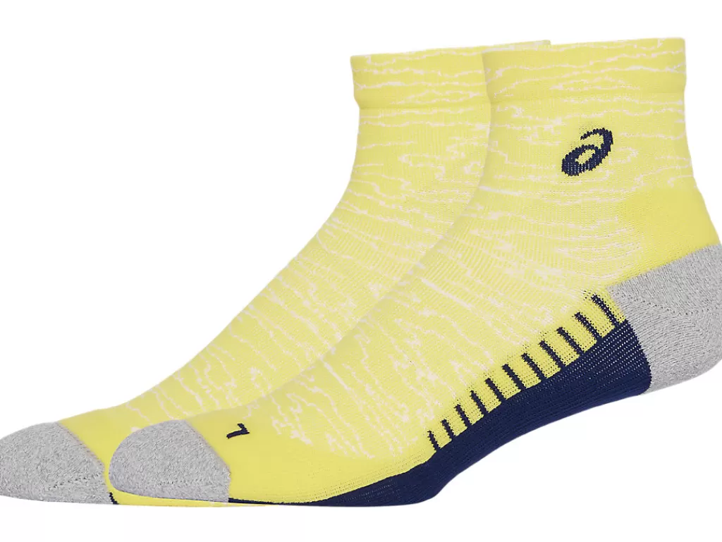 ASICS Hardlopen | Sokken>PERFORMANCE RUN SOCK QUARTER Bright Yellow/Blue Expanse