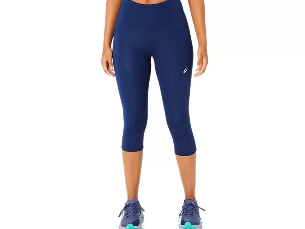 ASICS Kleding | Hardlopen>ROAD HIGH WAIST CAPRI TIGHT Blue Expanse