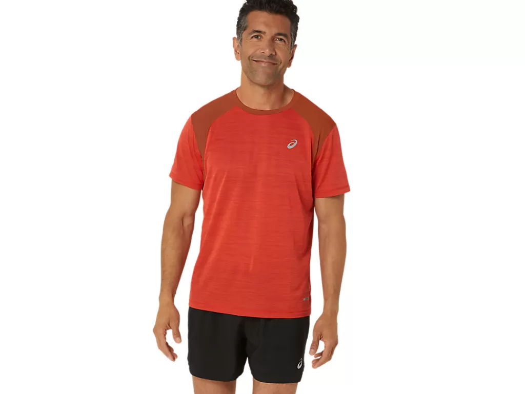 ASICS Kleding | Hardlopen>ROAD SS TOP True Red/Spice Latte