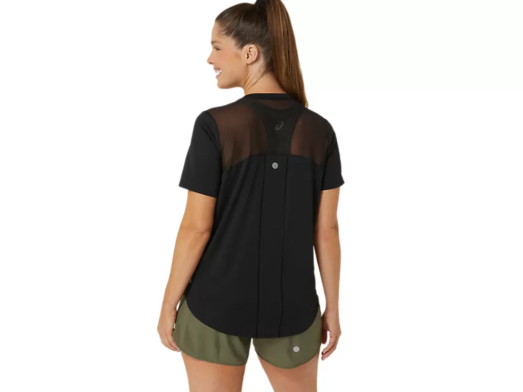 ASICS Kleding | Hardlopen>ROAD V-NECK SS TOP Performance Black