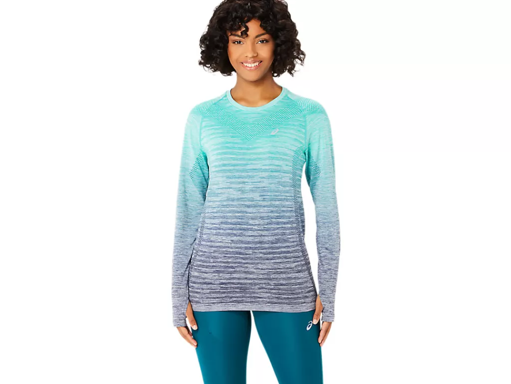 ASICS Kleding | Hardlopen>SEAMLESS LS TOP Aurora Green/Blue Expanse