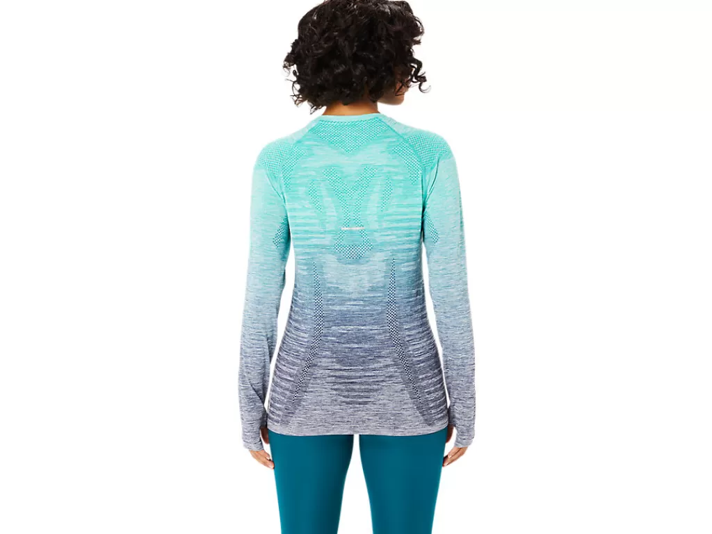 ASICS Kleding | Hardlopen>SEAMLESS LS TOP Aurora Green/Blue Expanse