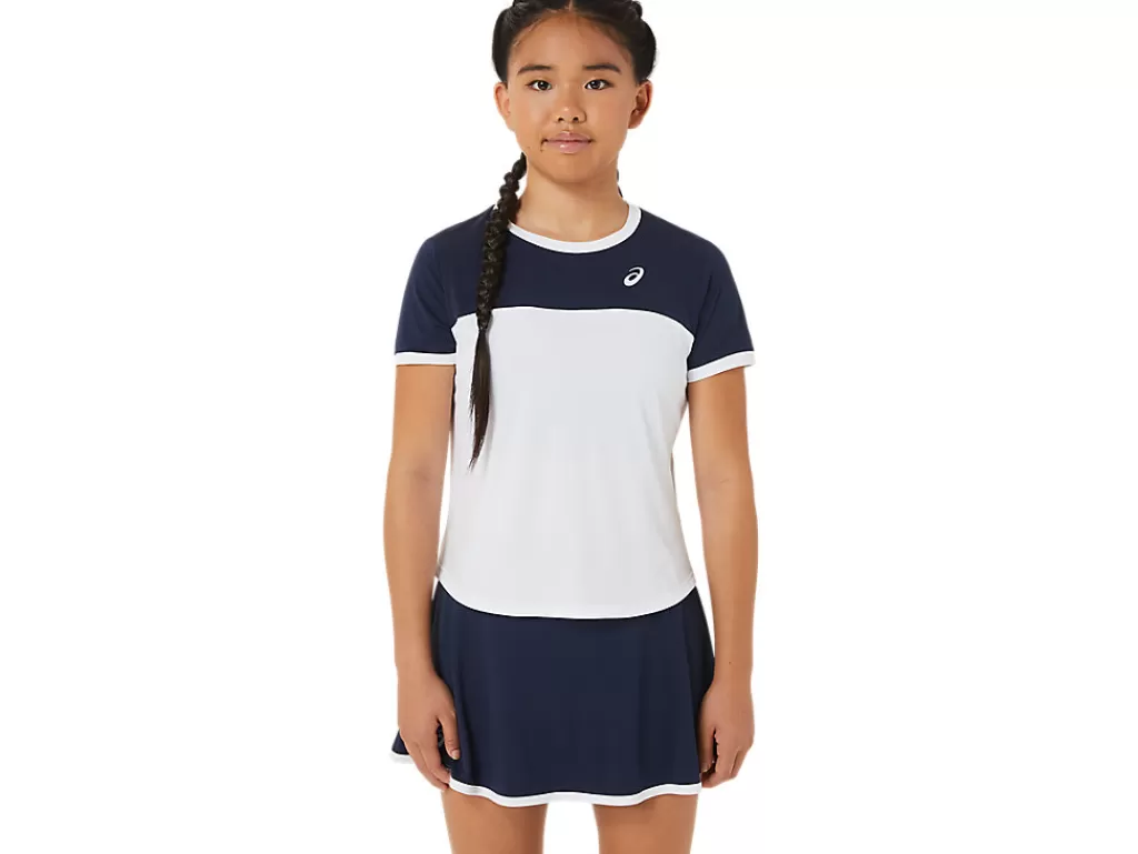 ASICS Kleding | Tennis>TENNIS SS TOP Brilliant White/Midnight