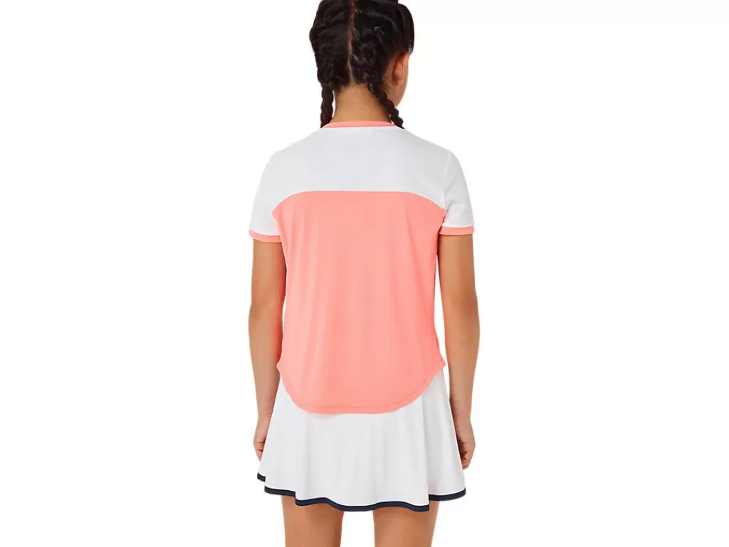 ASICS Kleding | Tennis>TENNIS SS TOP Guava/Brilliant White