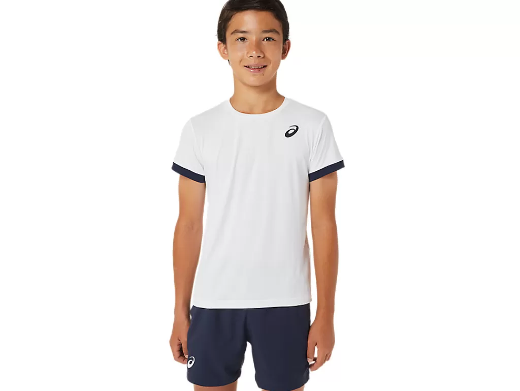 ASICS Kleding | Hardlopen>TENNIS SS TOP Brilliant White/Midnight